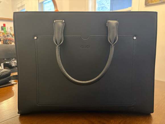 CLUCI Handbags - CLUCI Women's Vegan Leather Laptop Briefcase 15.6 Inch Business Tote Bag Black